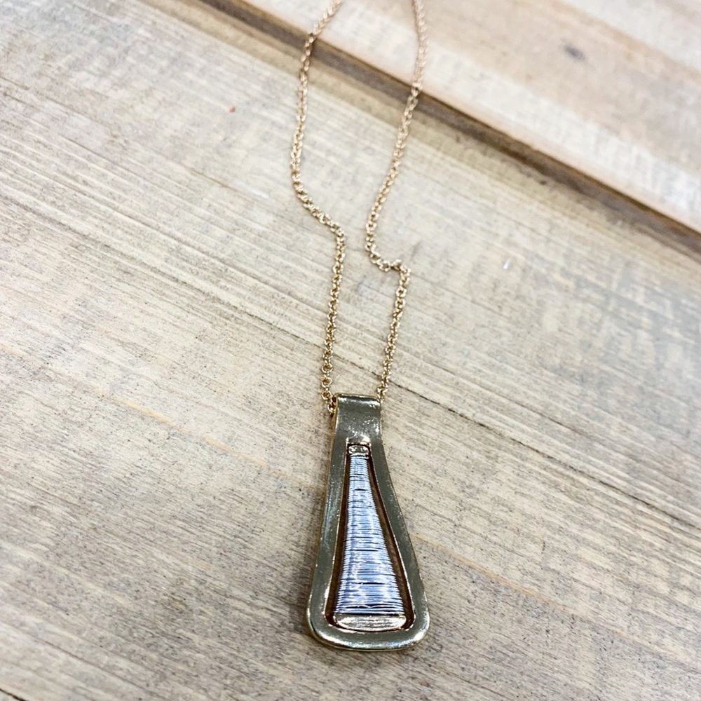 LAST ONE✨Gold with silver wrapped pendant necklace - Picture 6 of 6